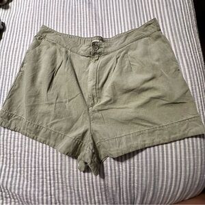 Joie Style JE3364 Women's Faded Cactus Cotton Linen Pleated Shorts XL